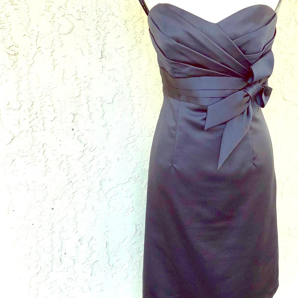 Strapless Alfred Angelo Black Bow Bodice Dress